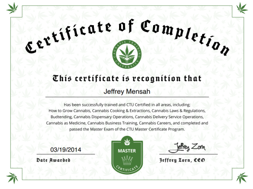 CTU MASTER CERTIFICATE HORTICULTRE JEFFREY MENSAH